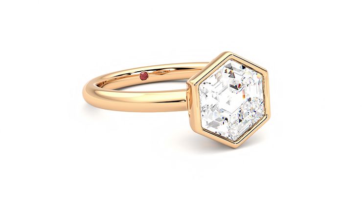 Taylor & Hart Astral Hexagonal Engagement Ring 360 degree image 5