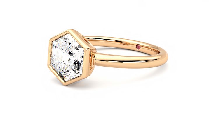 Taylor & Hart Astral Hexagonal Engagement Ring 360 degree image 24