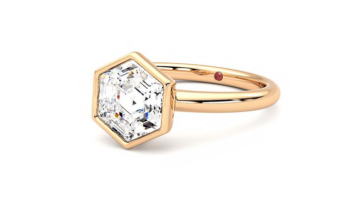 Taylor & Hart Astral Hexagonal Engagement Ring 360 degree image 25