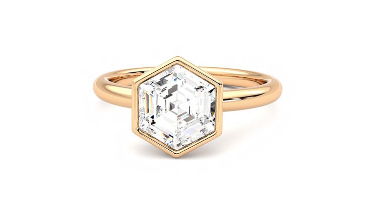 Taylor & Hart Astral Hexagonal Engagement Ring 360 degree image 28