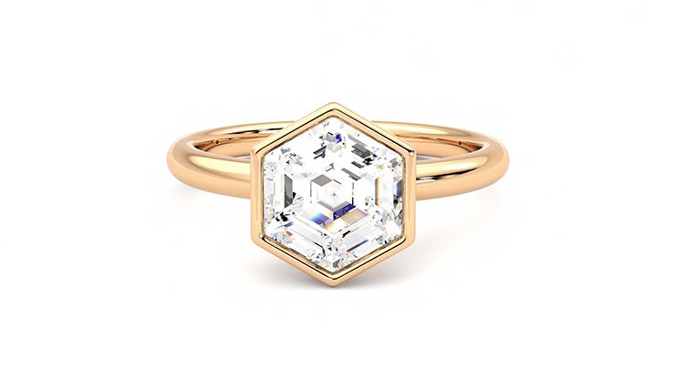 Taylor & Hart Astral Hexagonal Engagement Ring 360 degree image 29