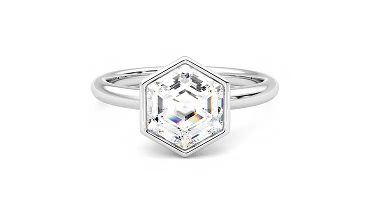Taylor & Hart Astral Hexagonal Engagement Ring 360 detail 01