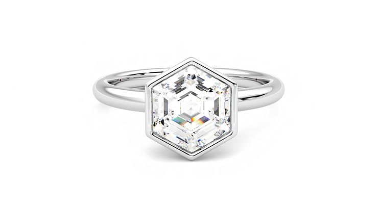 Taylor & Hart Astral Hexagonal Engagement Ring 360 degree image 1