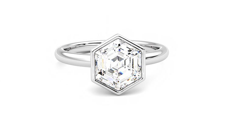 Taylor & Hart Astral Hexagonal Engagement Ring 360 degree image 2