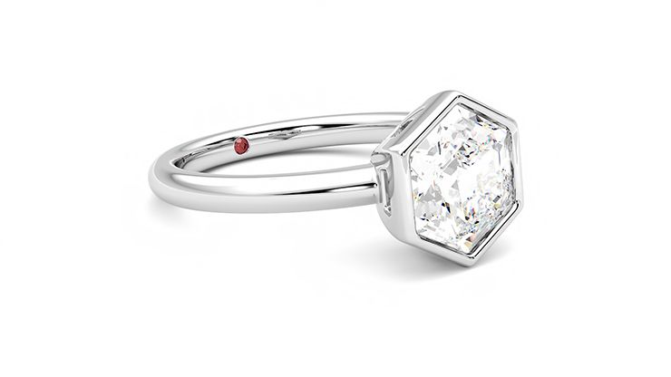 Taylor & Hart Astral Hexagonal Engagement Ring 360 degree image 6