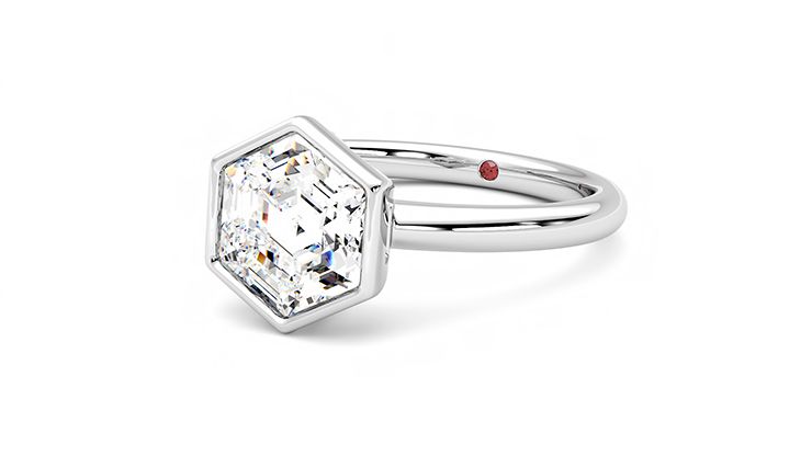 Taylor & Hart Astral Hexagonal Engagement Ring 360 degree image 25