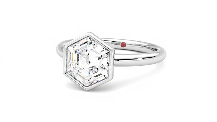Taylor & Hart Astral Hexagonal Engagement Ring 360 degree image 26