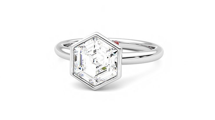 Taylor & Hart Astral Hexagonal Engagement Ring 360 degree image 27