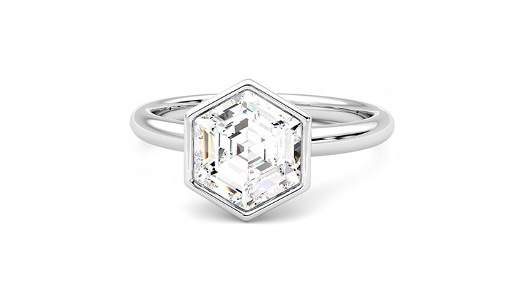 Taylor & Hart Astral Hexagonal Engagement Ring 360 degree image 28
