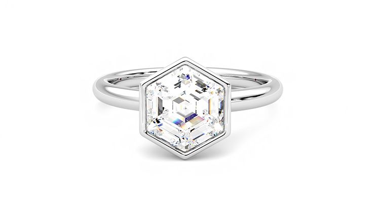 Taylor & Hart Astral Hexagonal Engagement Ring 360 degree image 29