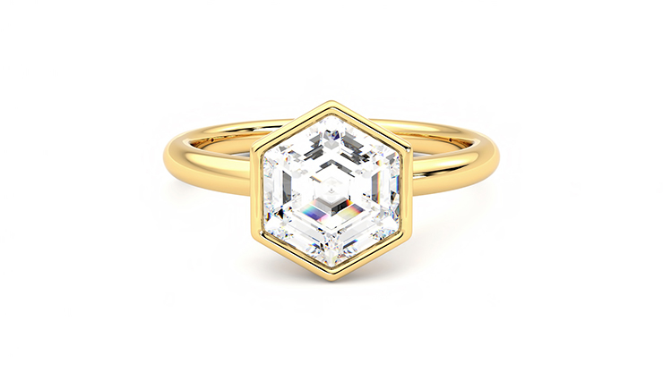 Taylor & Hart Astral Hexagonal Engagement Ring 360 detail 01