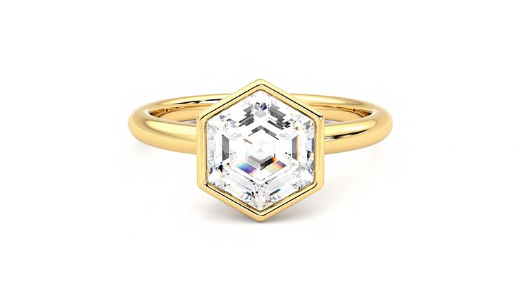 Taylor & Hart Astral Hexagonal Engagement Ring 360 degree image 0