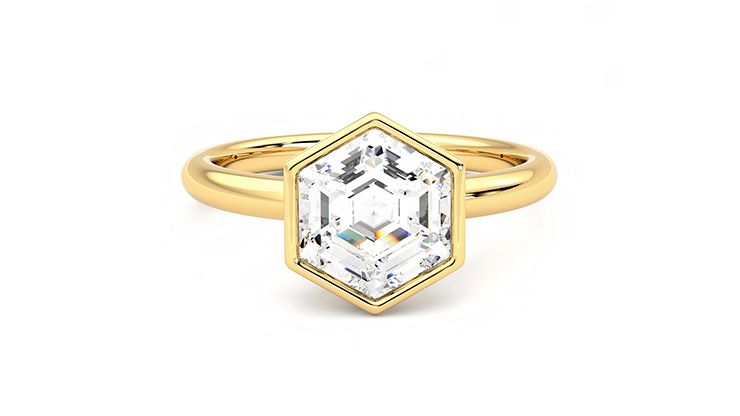 Taylor & Hart Astral Hexagonal Engagement Ring 360 degree image 1