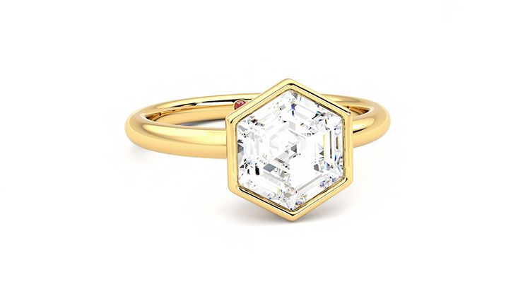 Taylor & Hart Astral Hexagonal Engagement Ring 360 degree image 3