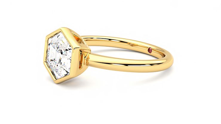 Taylor & Hart Astral Hexagonal Engagement Ring 360 degree image 23