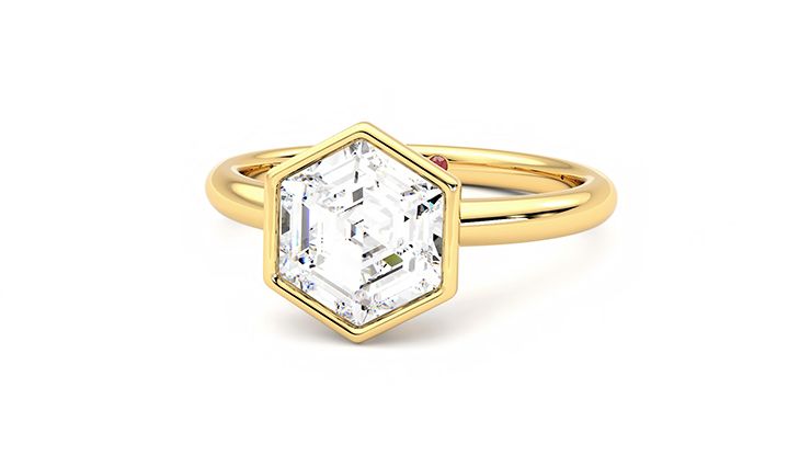 Taylor & Hart Astral Hexagonal Engagement Ring 360 degree image 27