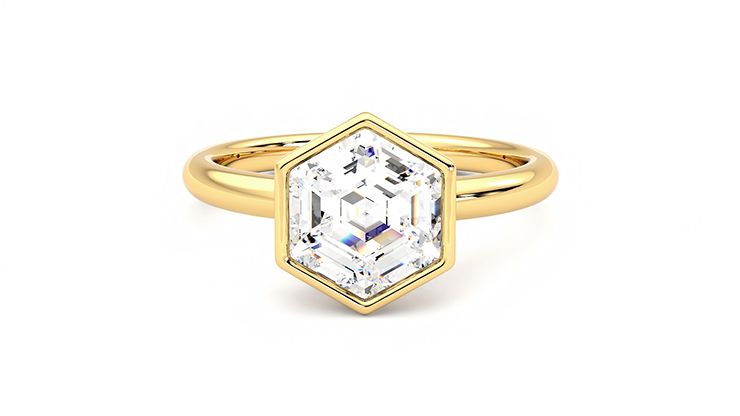 Taylor & Hart Astral Hexagonal Engagement Ring 360 degree image 29