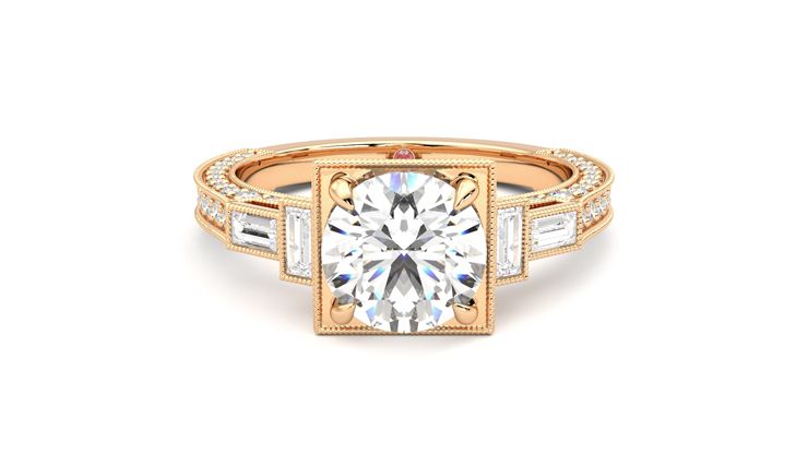 Taylor & Hart Athena Round Engagement Ring 360 degree image 0