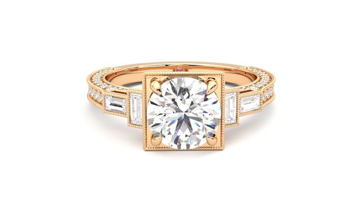 Taylor & Hart Athena Round Engagement Ring 360 degree image 1