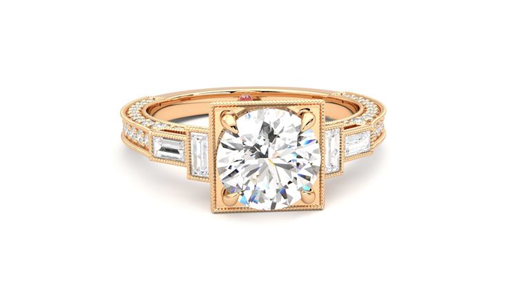 Taylor & Hart Athena Round Engagement Ring 360 degree image 2