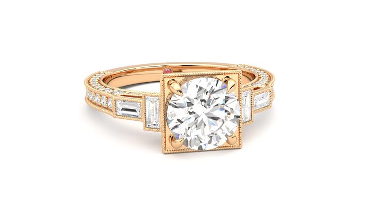 Taylor & Hart Athena Round Engagement Ring 360 degree image 3