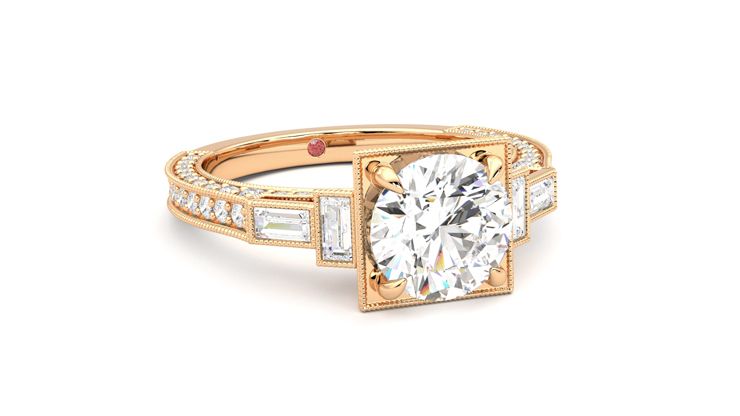 Taylor & Hart Athena Round Engagement Ring 360 degree image 4