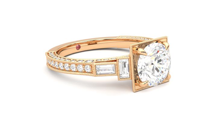 Taylor & Hart Athena Round Engagement Ring 360 degree image 6