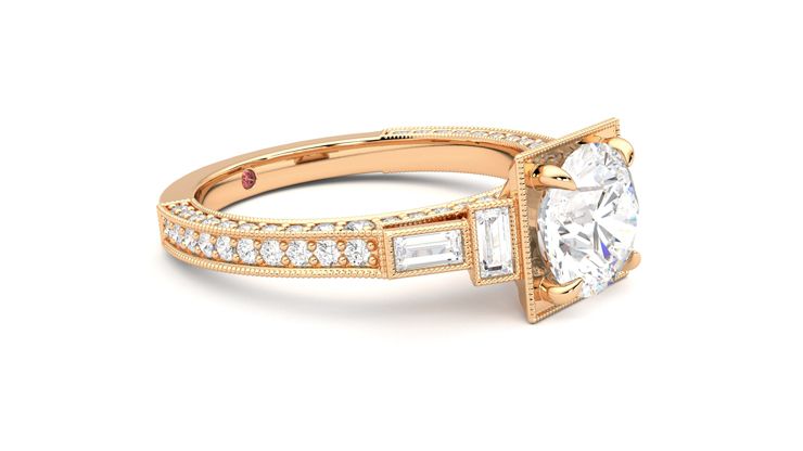 Taylor & Hart Athena Round Engagement Ring 360 degree image 7