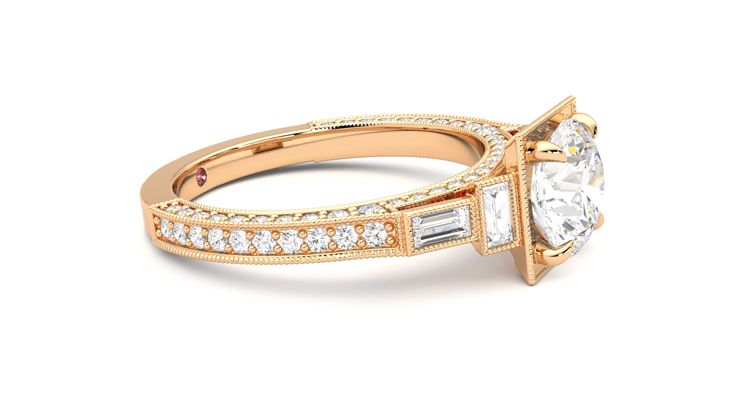 Taylor & Hart Athena Round Engagement Ring 360 degree image 8