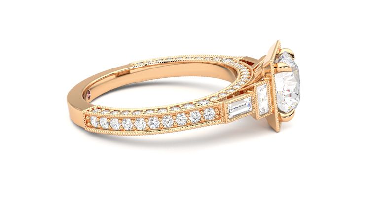 Taylor & Hart Athena Round Engagement Ring 360 degree image 9