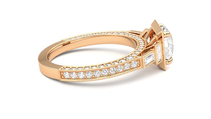 Taylor & Hart Athena Round Engagement Ring 360 degree image 10