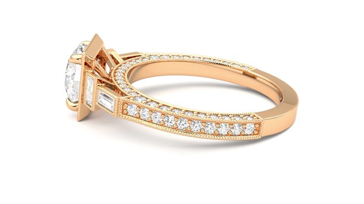 Taylor & Hart Athena Round Engagement Ring 360 degree image 20