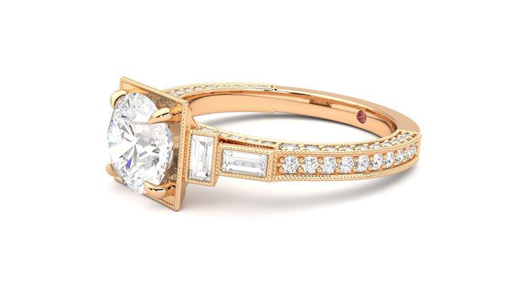 Taylor & Hart Athena Round Engagement Ring 360 degree image 23