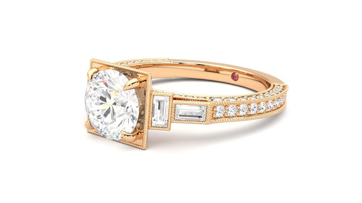 Taylor & Hart Athena Round Engagement Ring 360 degree image 24