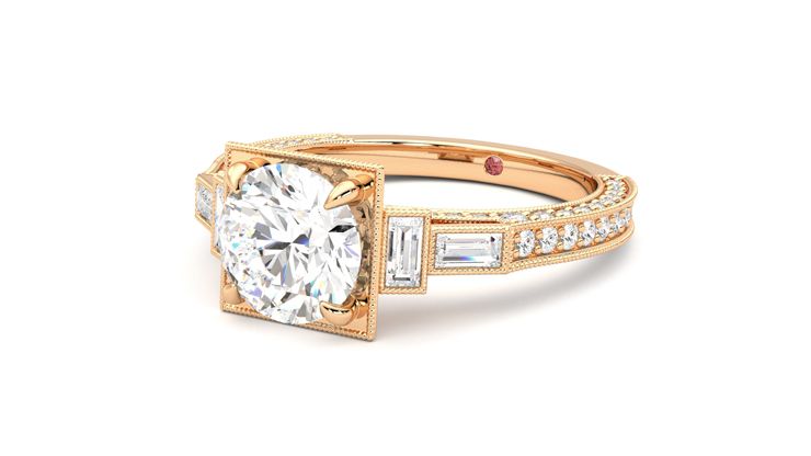 Taylor & Hart Athena Round Engagement Ring 360 degree image 25