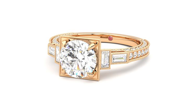 Taylor & Hart Athena Round Engagement Ring 360 degree image 26