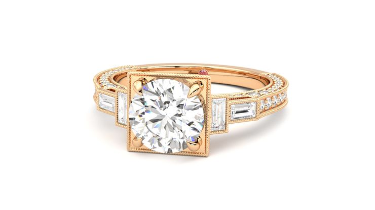 Taylor & Hart Athena Round Engagement Ring 360 degree image 27