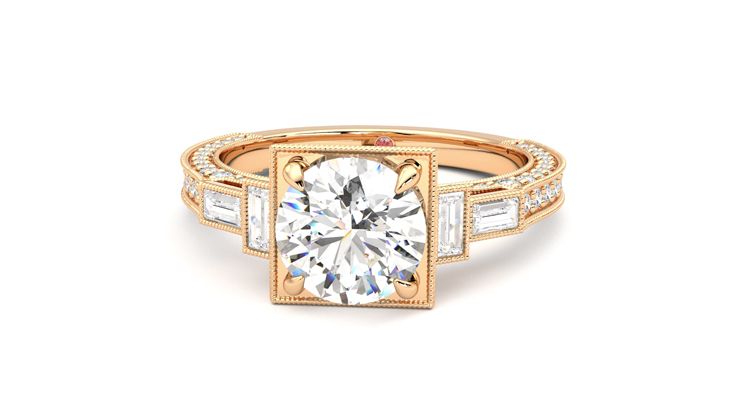 Taylor & Hart Athena Round Engagement Ring 360 degree image 28