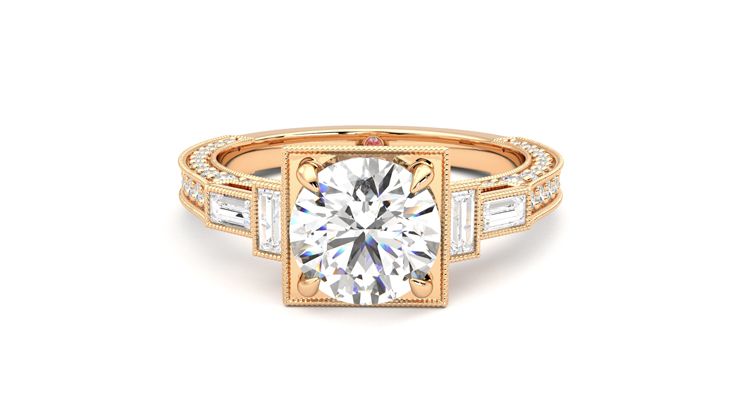 Taylor & Hart Athena Round Engagement Ring 360 degree image 29