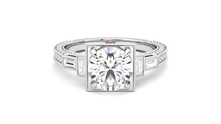 Taylor & Hart Athena Round Engagement Ring 360 degree image 0