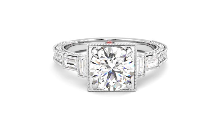 Taylor & Hart Athena Round Engagement Ring 360 degree image 1