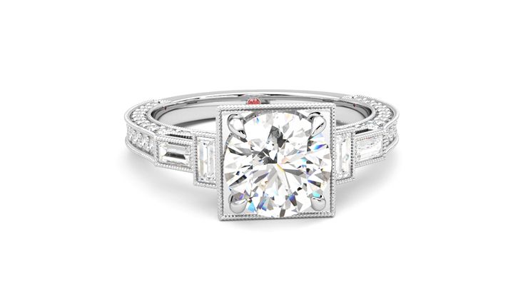 Taylor & Hart Athena Round Engagement Ring 360 degree image 2