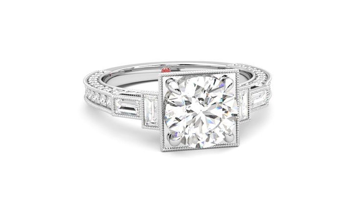 Taylor & Hart Athena Round Engagement Ring 360 degree image 3
