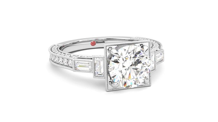 Taylor & Hart Athena Round Engagement Ring 360 degree image 4