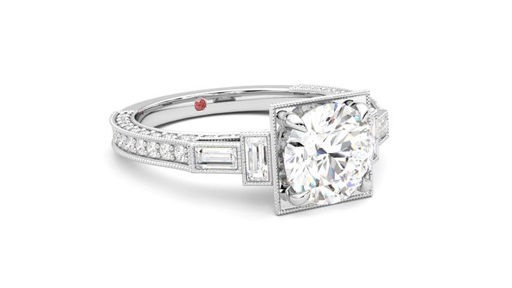 Taylor & Hart Athena Round Engagement Ring 360 degree image 5
