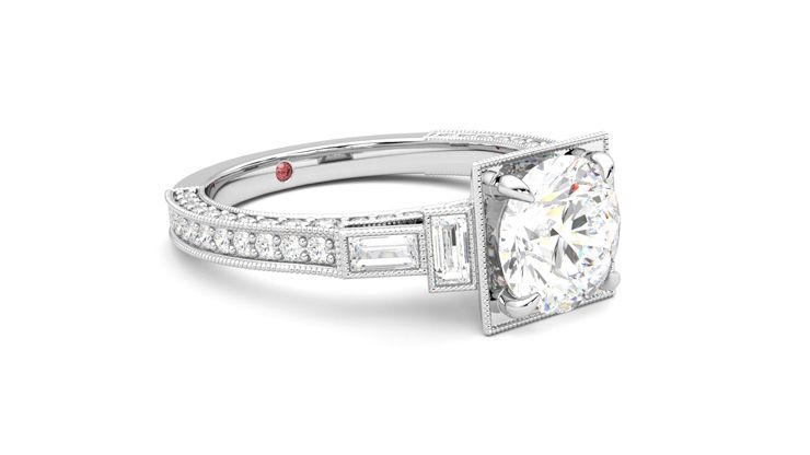 Taylor & Hart Athena Round Engagement Ring 360 degree image 6