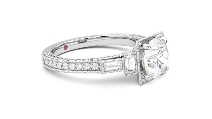 Taylor & Hart Athena Round Engagement Ring 360 degree image 7