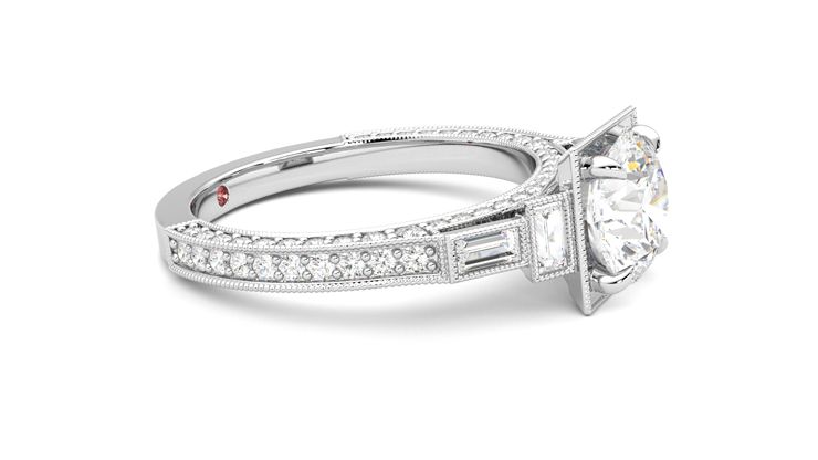 Taylor & Hart Athena Round Engagement Ring 360 degree image 8