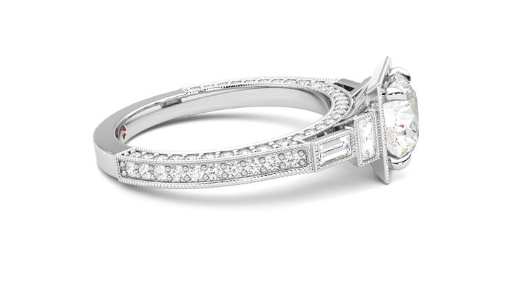 Taylor & Hart Athena Round Engagement Ring 360 degree image 9