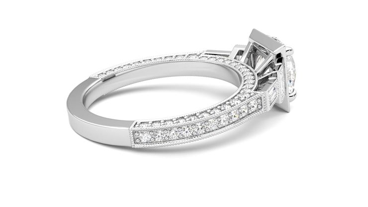 Taylor & Hart Athena Round Engagement Ring 360 degree image 11